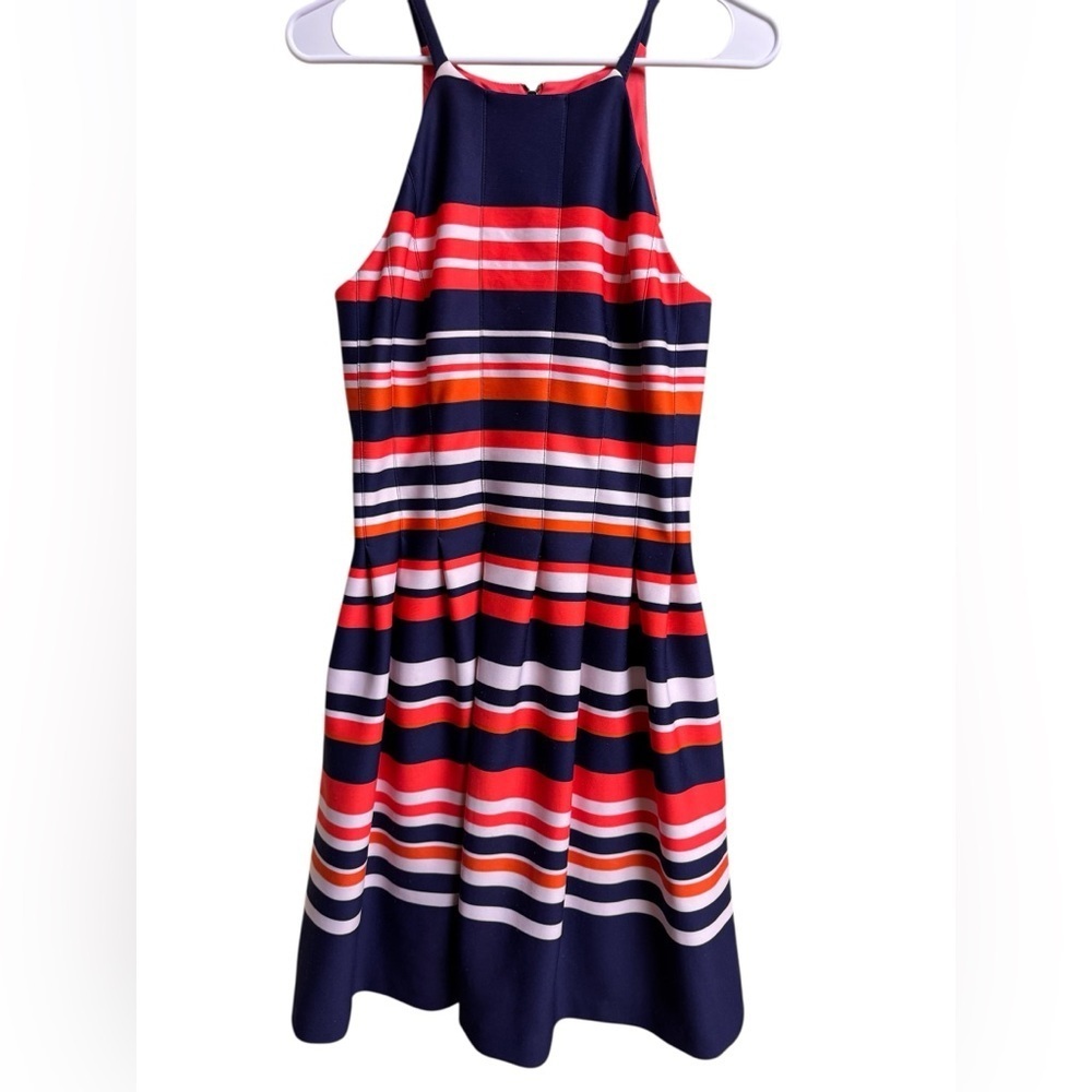 Vince Camuto Multicolor Striped Fit & Flare Halter Dress - Size 10